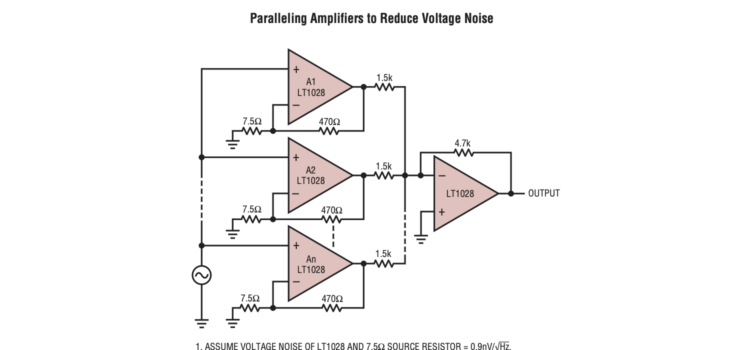 Paralelní zapojení OZ pro snížení napěťového šumu